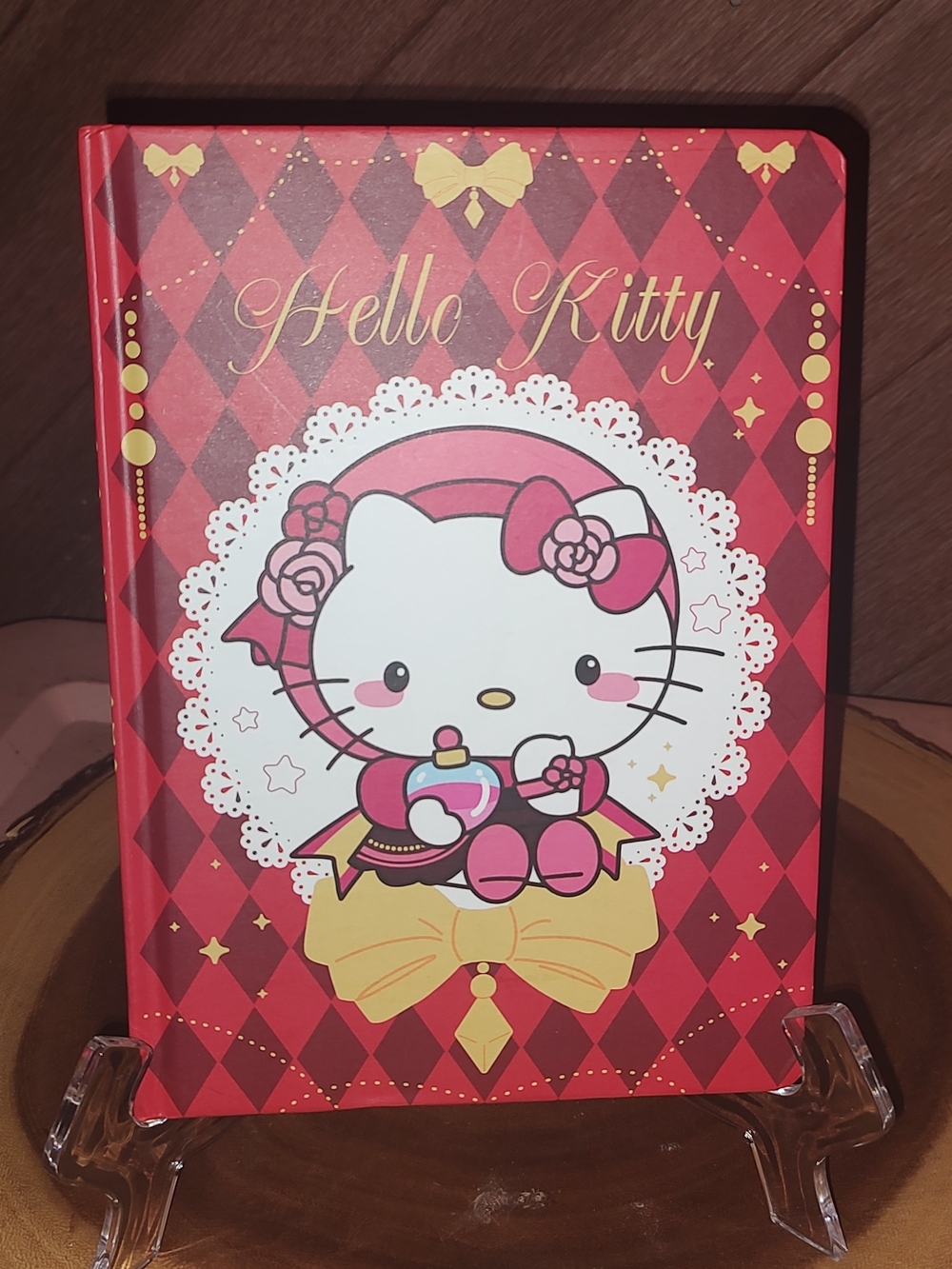 Hello Kitty Red Pink Gold Hardcover Journal